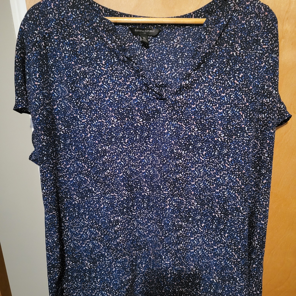 Blue Patterned Women's Top